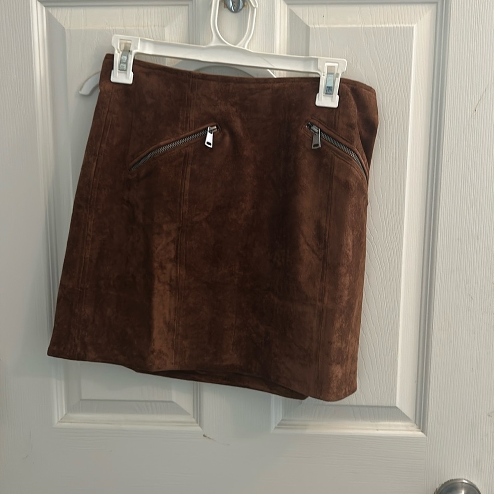 Tractr brown suede mini skirt 6/28 nwt